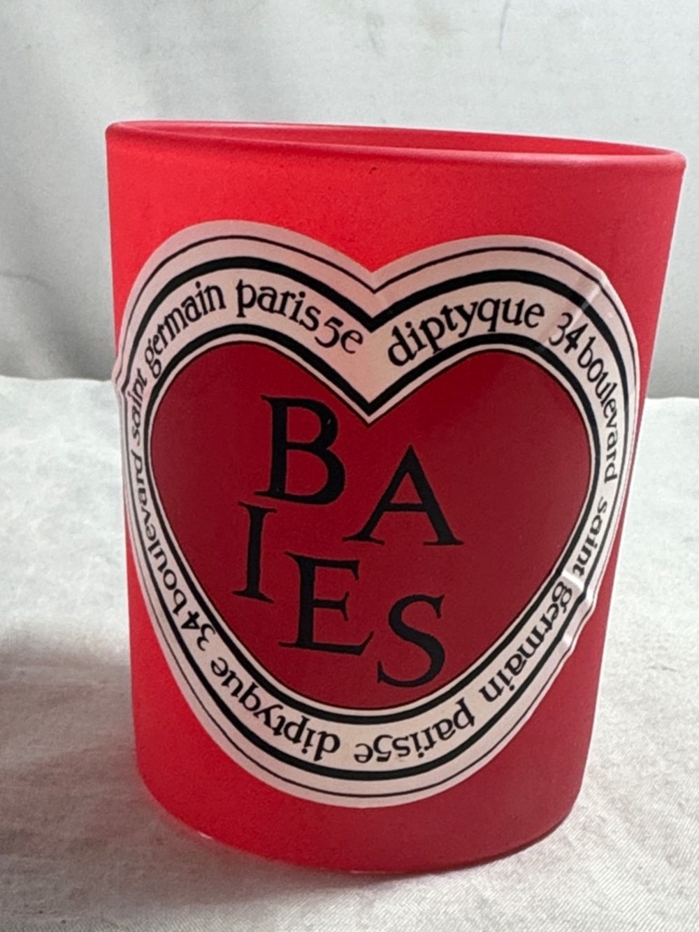 Empty Limited Edition Diptyque Red Baies Heart size 6.5